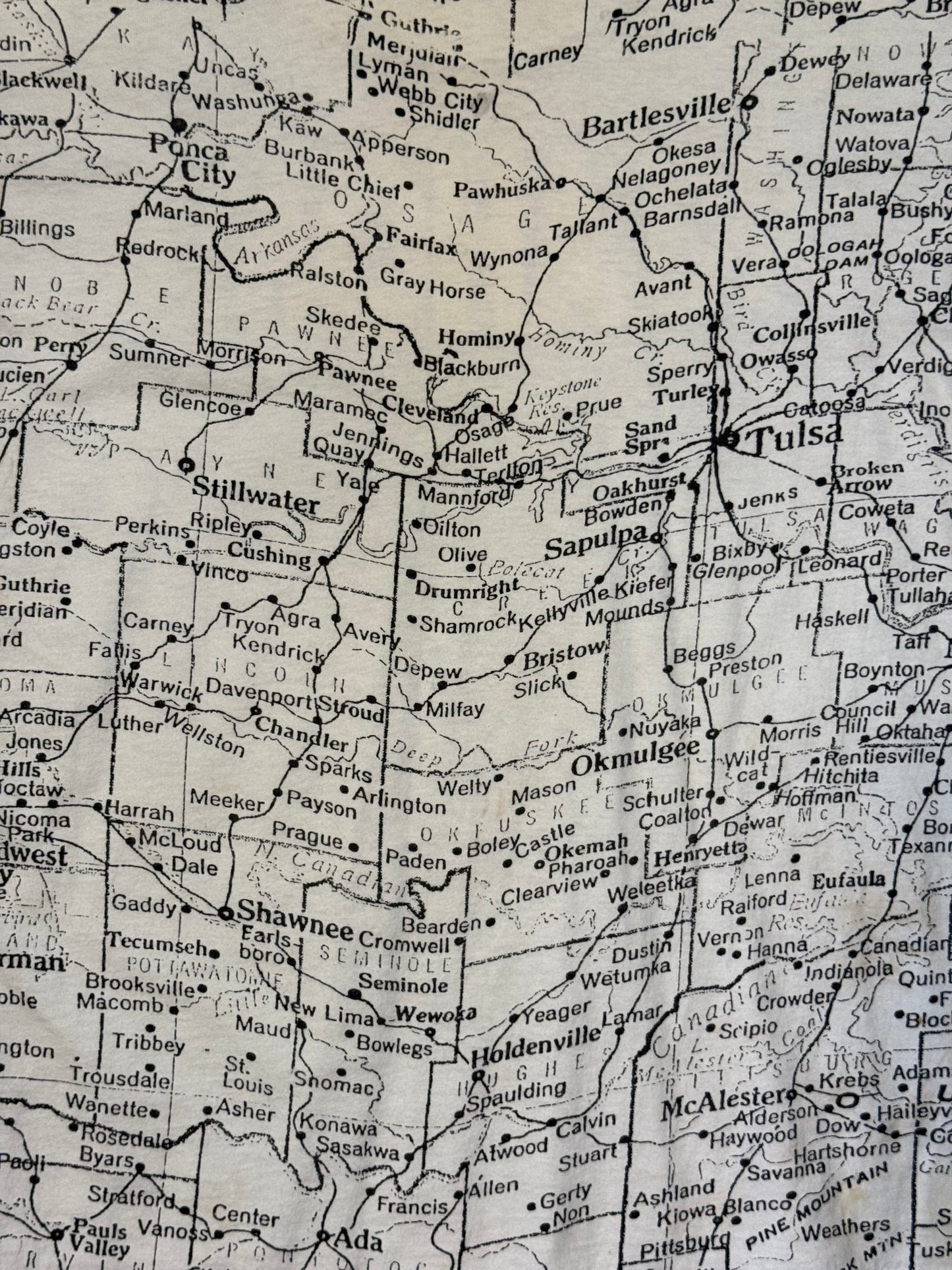 Vintage Oklahoma All Over Print Map Tee