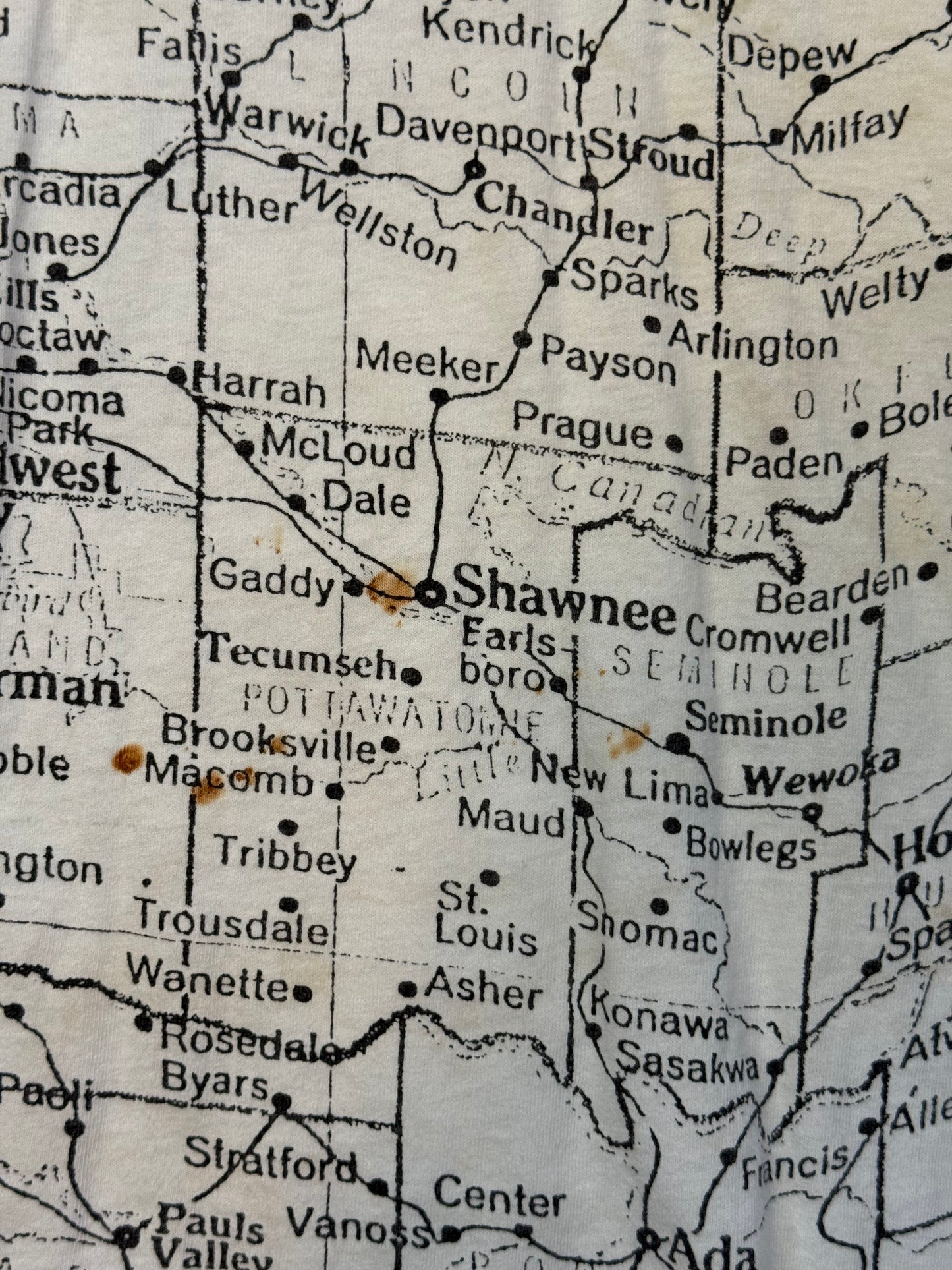 Vintage Oklahoma All Over Print Map Tee