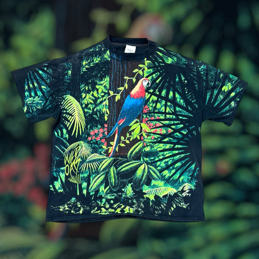 Vintage All Over Print Parrot Tee